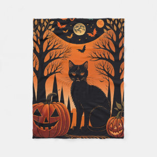 Moonlit Meow Fleece Blanket