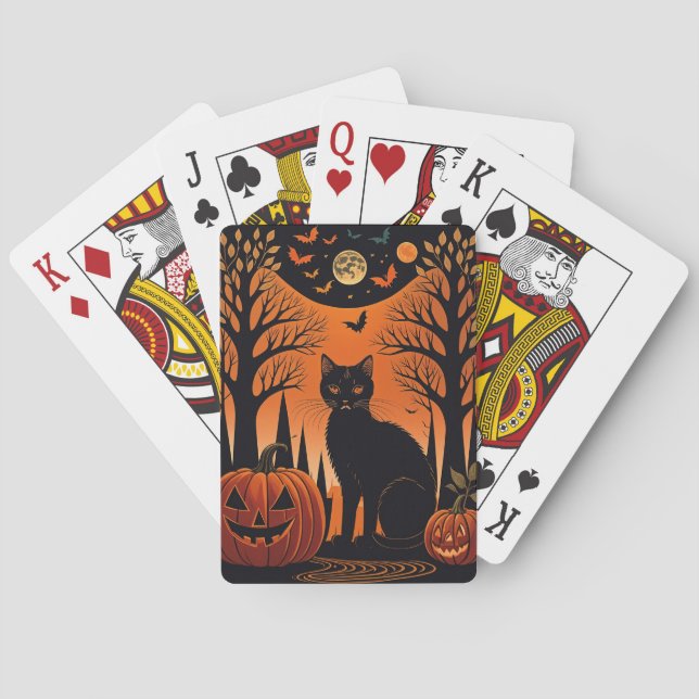Moonlit Meow Playing Cards (Back)