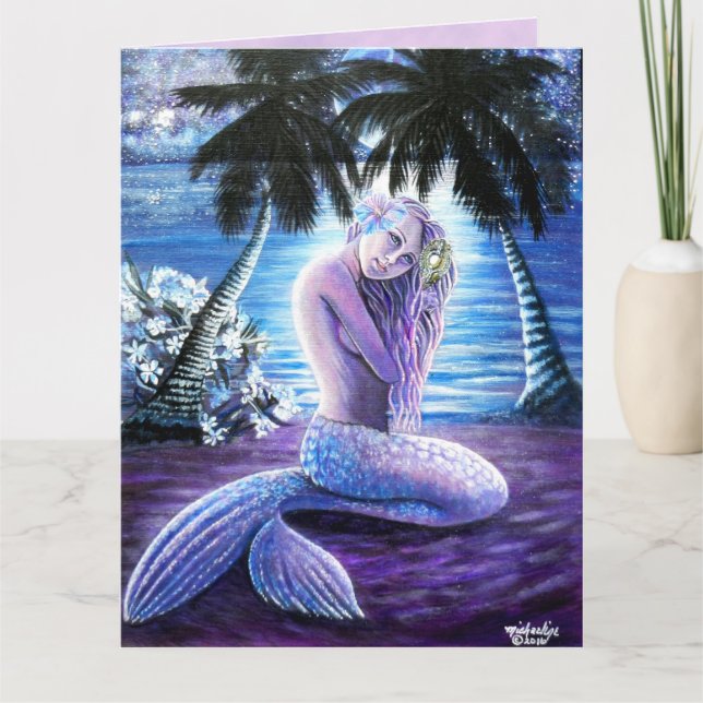 Moonlit Mermaid Big Greeting Card (Front)