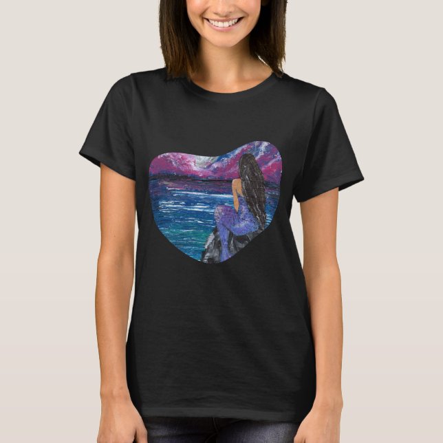 Moonlit mermaid handmade artwork  T-Shirt (Front)