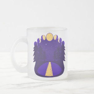 Moonlit Midnight Frosted Glass Coffee Mug