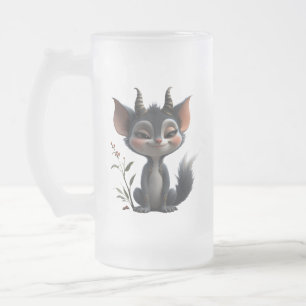 Moonlit Mischief Forest Spirit of Crimson Bloom.  Frosted Glass Beer Mug