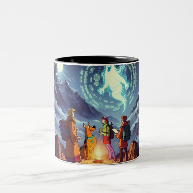 Moonlit Monastery Mystery Two-Tone Coffee Mug (Center)