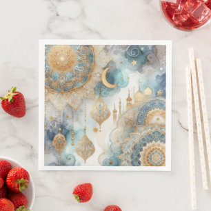 Moonlit Mosque Serenity for Ramadan Napkin