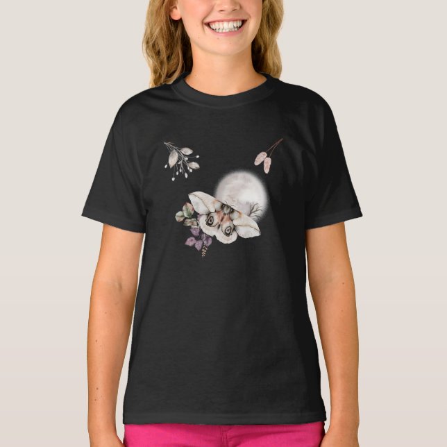 Moonlit Moth Graphic T-Shirt (Front)