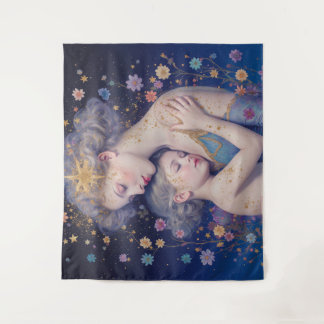 Moonlit Mother’s Embrace Tapestry