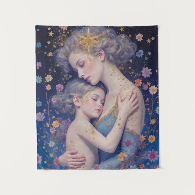 Moonlit Mother’s Embrace Tapestry (Front)