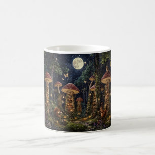 Moonlit Mushroom Library Fantasy Art Coffee Mug