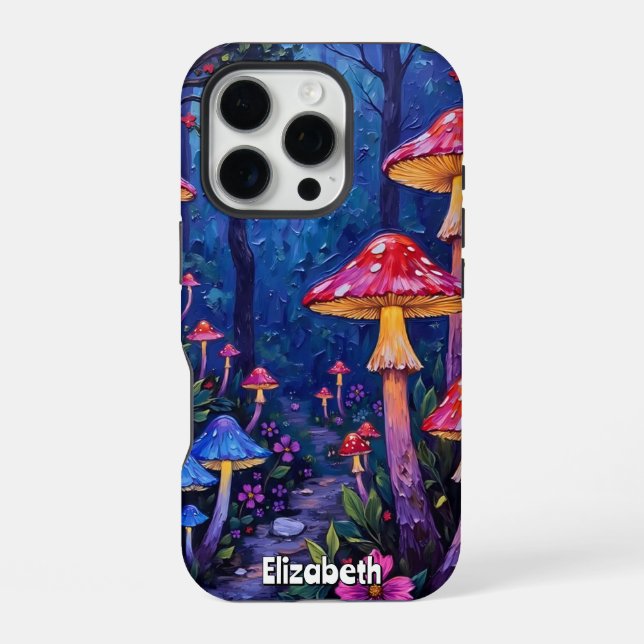 Moonlit Mushroom Path iPhone Case (Back)