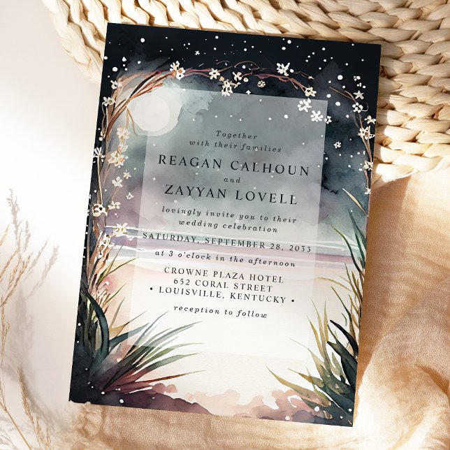 Moonlit Night Beach Scene Wedding Invitation (Creator Uploaded)