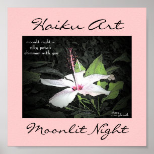 Moonlit Night Haiku Art Print