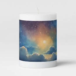 Moonlit Night Sky Candle