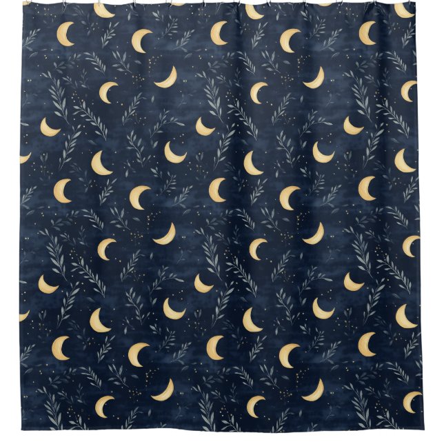 Moonlit Night Sky Shower Curtain (Front)