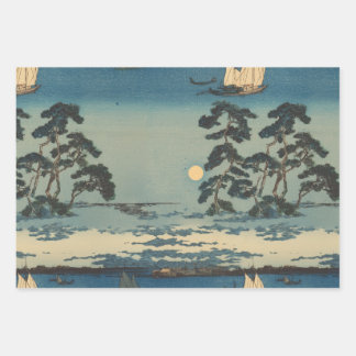 moonlit night wrapping paper sheet