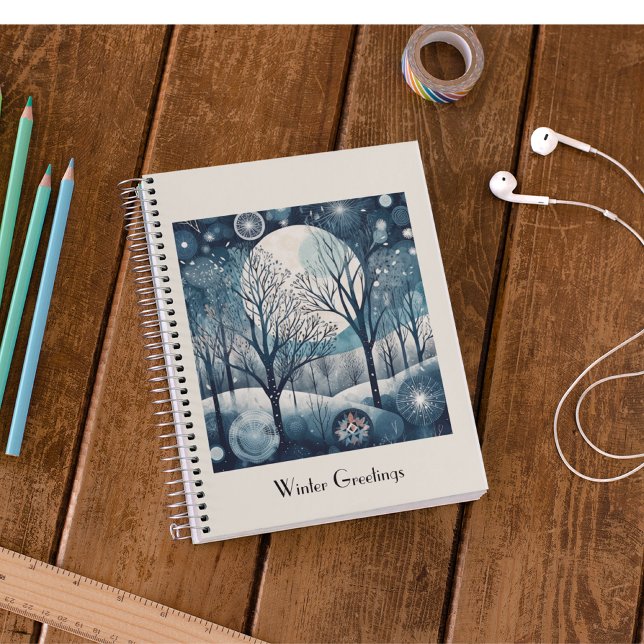 Moonlit Nordic Forest, customisable Notebook (Creator Uploaded)