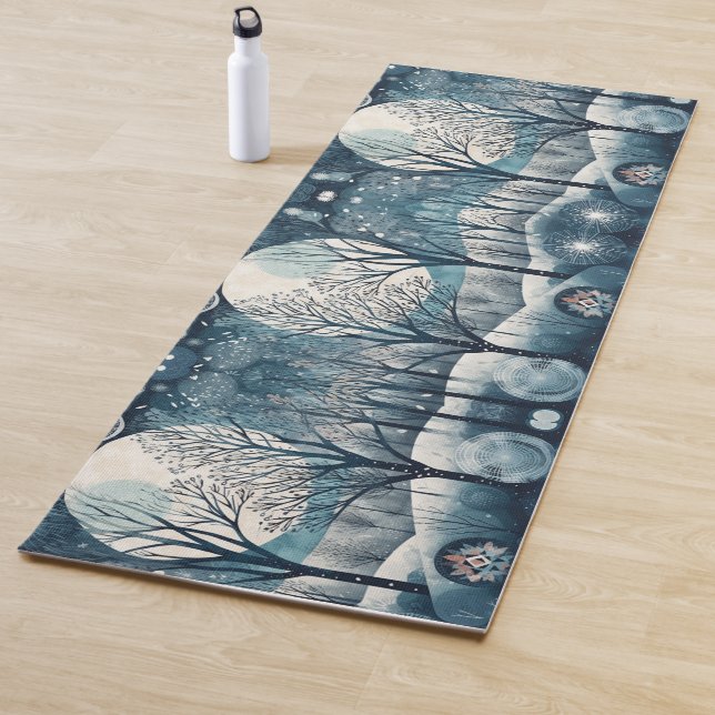 Moonlit Nordic Forest, customisable Yoga Mat (In Situ)