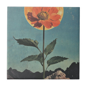 Moonlit Orange Bloom - Vintage Boho Charm (2) Tile