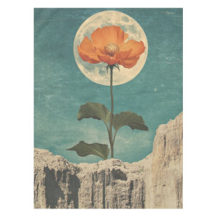 Moonlit Orange Bloom - Vintage Boho Charm Tablecloth