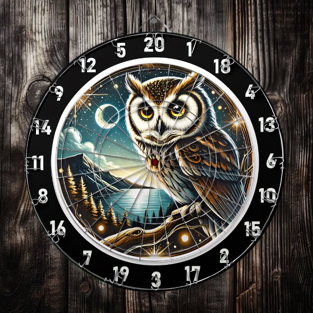 Moonlit Owl Wisdom Design Dartboard (Creator Uploaded)