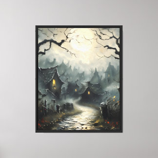 Moonlit Path Through the Woods Canvas Print