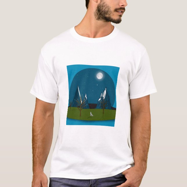 Moonlit Peaks. T-Shirt (Front)