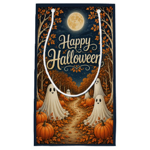 Moonlit Pumpkin Path Halloween Harvest Small Gift Bag