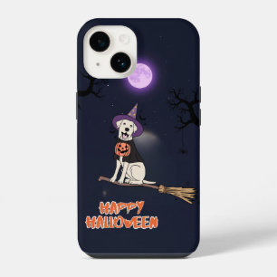 Moonlit Pup – Halloween Dog in Witch Hat iPhone 14 Case