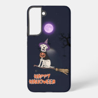 Moonlit Pup – Halloween Dog in Witch Hat