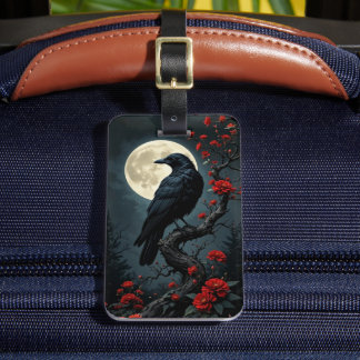 Moonlit Raven Luggage Tag
