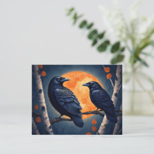 Moonlit Ravens on Birch Trees Enclosure Card