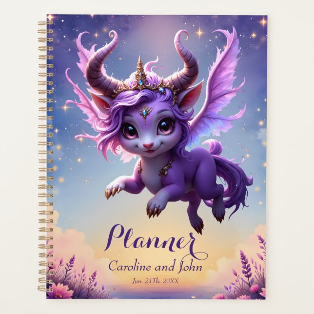 Moonlit Realm Guardian – Violet Dreamling.  Planner (Front)
