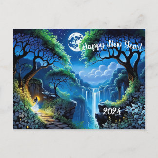 Moonlit Reflections of Hope New Beginnings Holiday Postcard