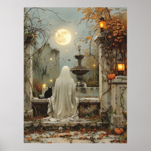 Moonlit Reverie in the Forgotten Garden Poster