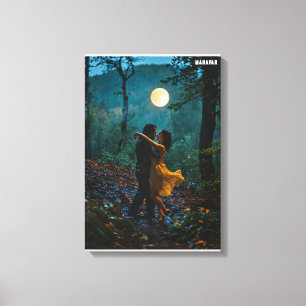 "Moonlit Rhapsody: Dance in the Rain" Canvas Print