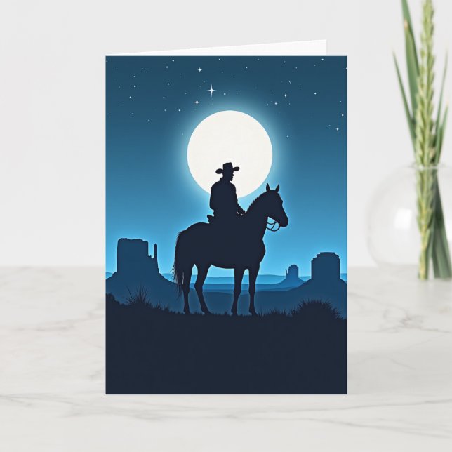 Moonlit Rider Fathers Day Card (Front)
