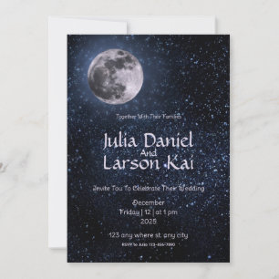 Moonlit Romance - Starry Wedding Invitation
