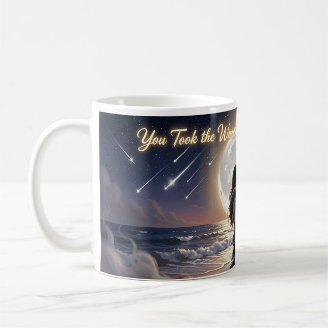 Moonlit Romance Unspoken Words Beach Mug (Left)