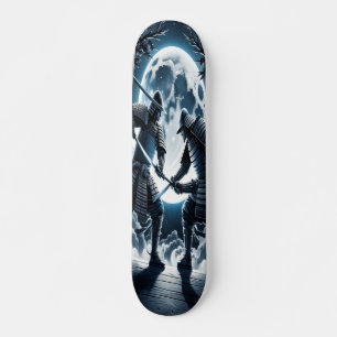 Moonlit Samurai Duel Skateboard
