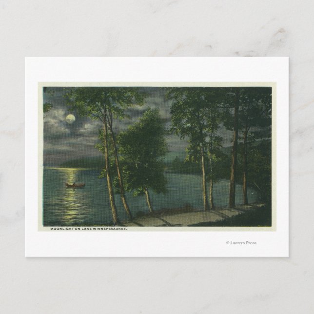 Moonlit Scene on the Lake Postcard (Front)