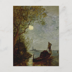 Moonlit Scene with Gondola Postcard