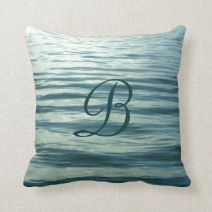 Moonlit Sea Monogrammed Cushion