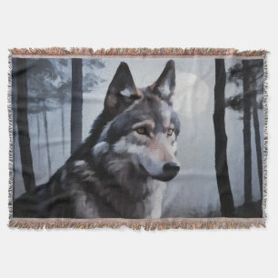 Moonlit Sentinel Throw Blanket