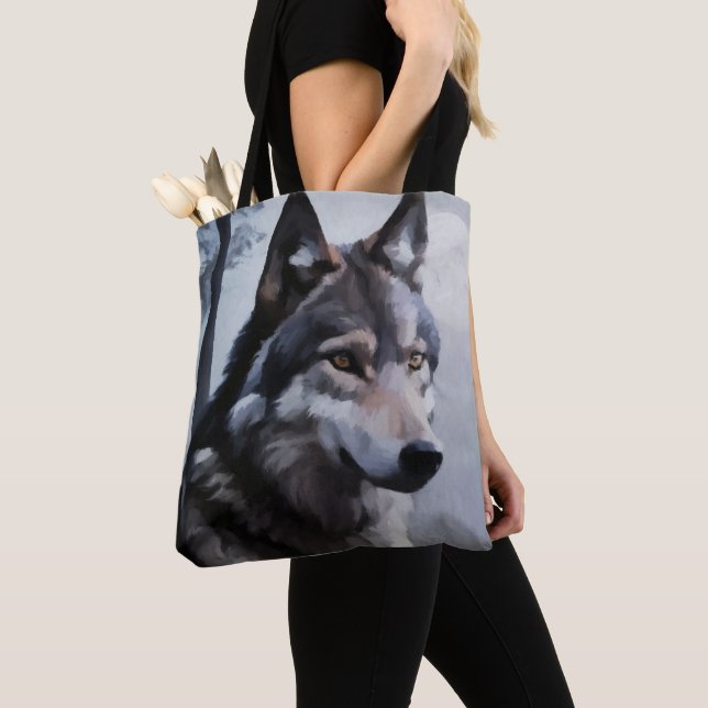 Moonlit Sentinel Tote Bag (Close Up)