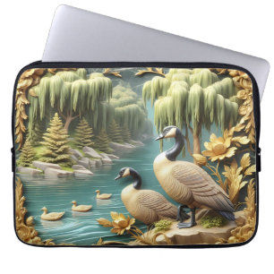 Moonlit Serenity A Slumbering Wolf Laptop Sleeve