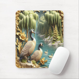 Moonlit Serenity A Slumbering Wolf Mouse Mat