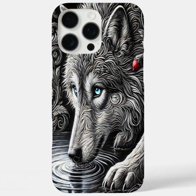 Moonlit Serenity Wolf Portrait Case-Mate iPhone Case (Back)