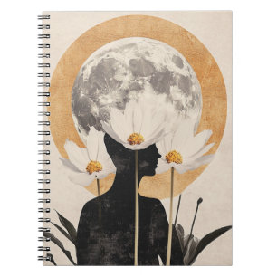 Moonlit Silhouette - Boho Vintage Elegance Notebook