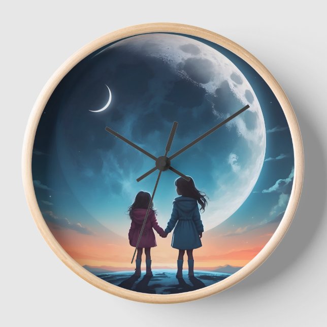 Moonlit sisters clock (Front)