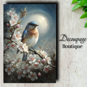 Moonlit Songbird Decoupage Tissue Paper