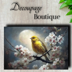 Moonlit Songbird Decoupage Tissue Paper